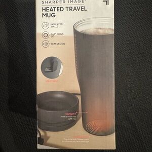 Sharper Image Black Heated Mug with USB-C